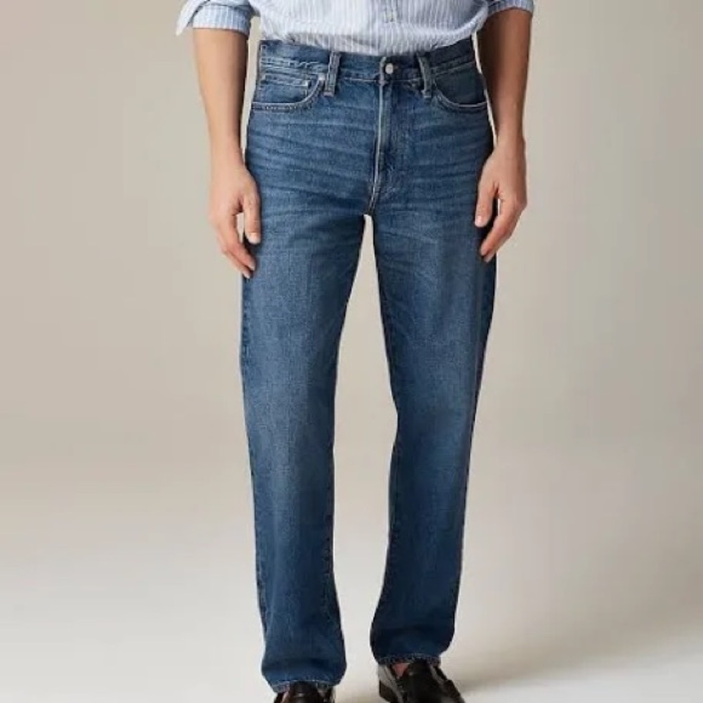 J. Crew EUC Men's 770 Straight Fit Jeans -  Deep Medium Slimming Wash 32"Wx32"L
